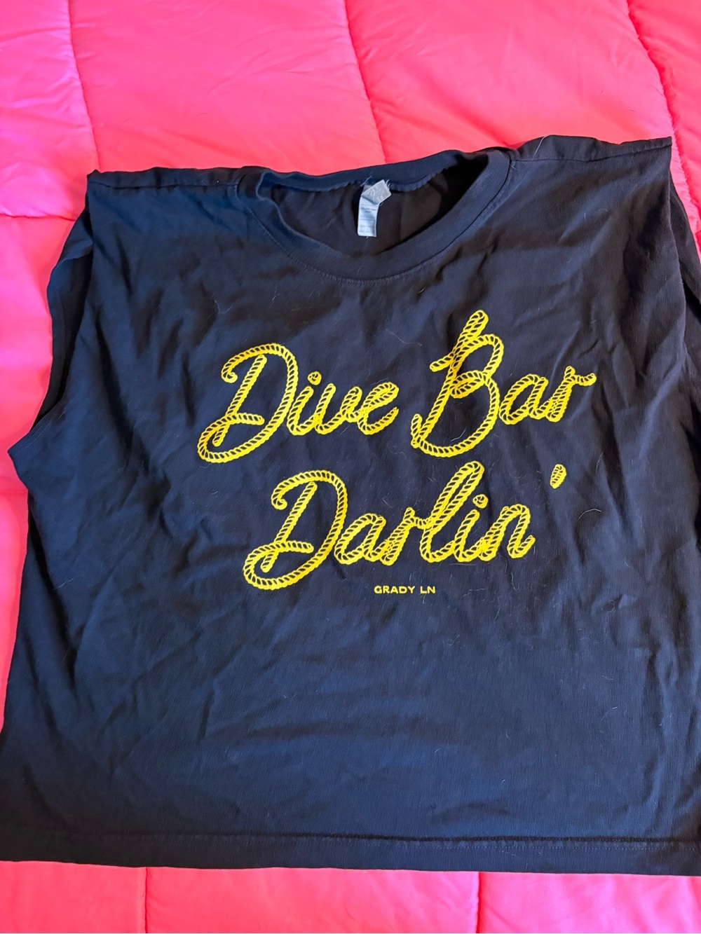 American Apparel Black Tank Top with Yellow Graphic Accent